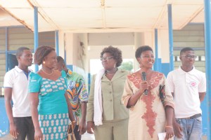 The teaching and administrative stuff of the school introducing themselves